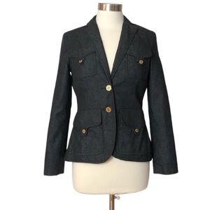 Isaac Mizrahi Live Denim Charcoal Blazer